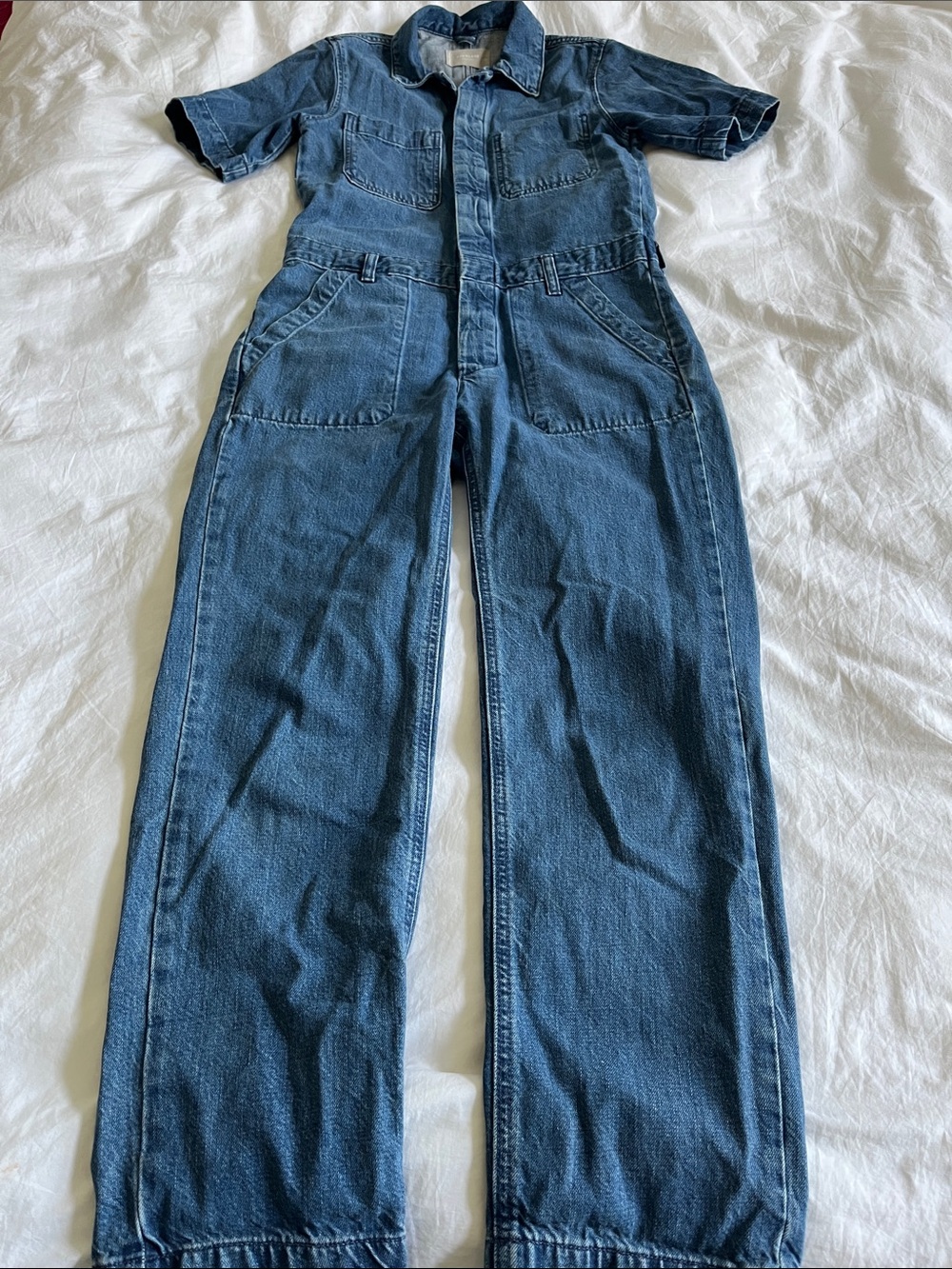 Everlane OrganicCotton Blue Denim Jumpsuit Fall Country Farm Classic Cottagecore